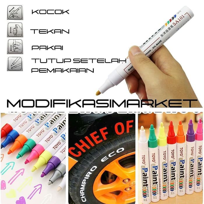 

TOYO PAINT MARKER ORIGINAL ISI BANYAK SPIDOL BAN PUTIH SA-101