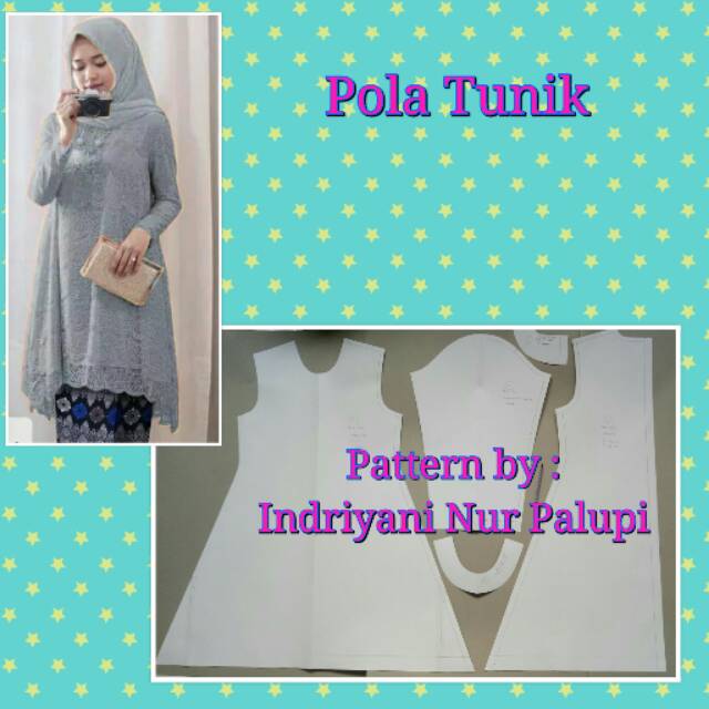 [ Bisa COD ] POLA PRODUKSI TUNIK ALINE 03 - Pola baju tunik brukat - Sewing Pattern