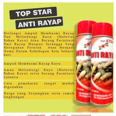 Obat Anti Racun Rayap TOP STAR Spray Semprot 500 ml