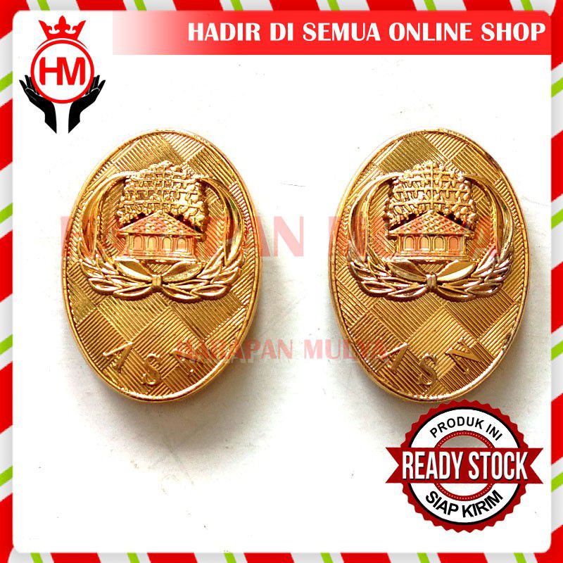 LENCANA Bross/Magnet Logo ASN Korpri Bahan Logam Kuningan -