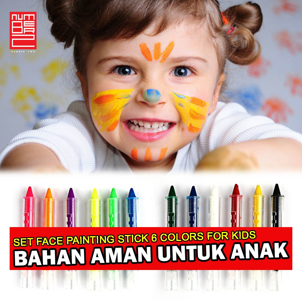 Face painting anak make up kit crayon kid kids stick set wajah body paint halloween krayon non toxic