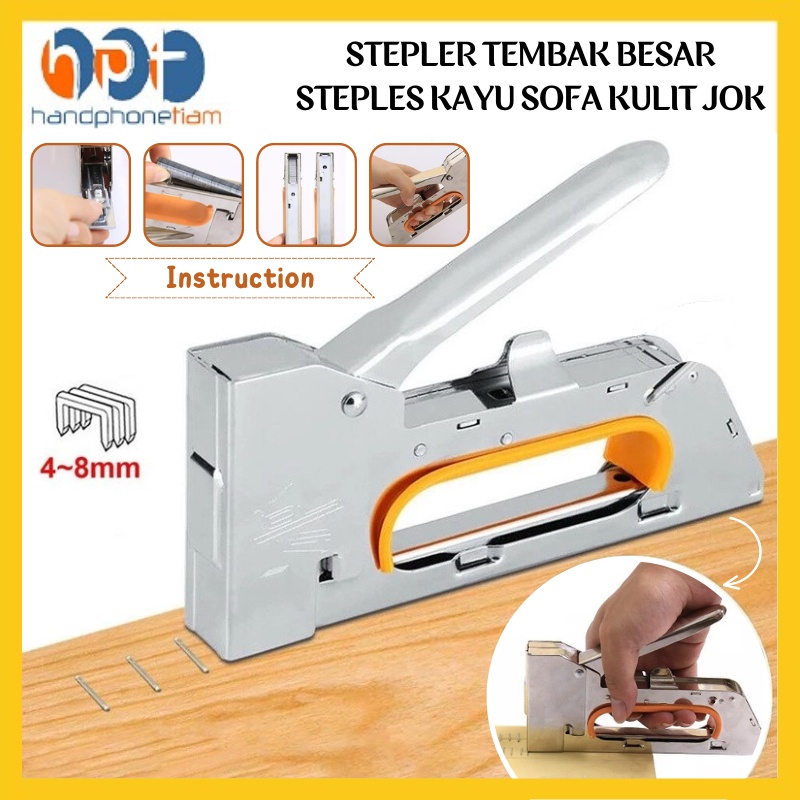 

Gun Tacker Stapler Tembak 13/4-6-8mm Powerful Staples Alat Bantu Pemasangan Sarung Sofa Kulit Jok Motor / Steple Cekrekan Pengokot Kayu