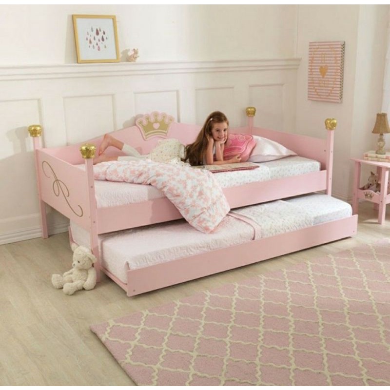 kasur tempat tidur anak perempuan karakter princess 2 tingkat murah