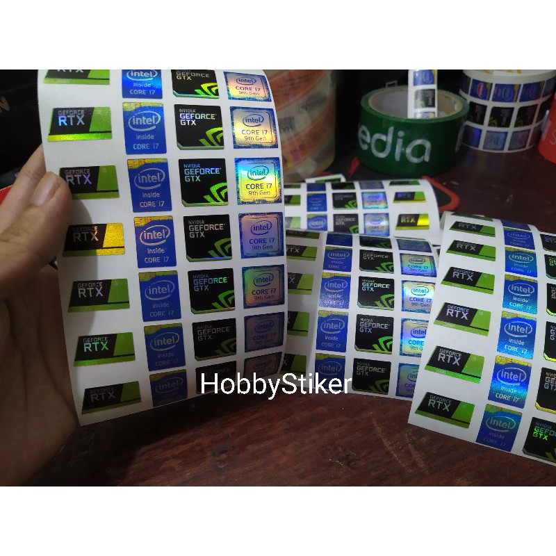 Stiker intel core i7 nvidia gtx untuk laptop notebook pc