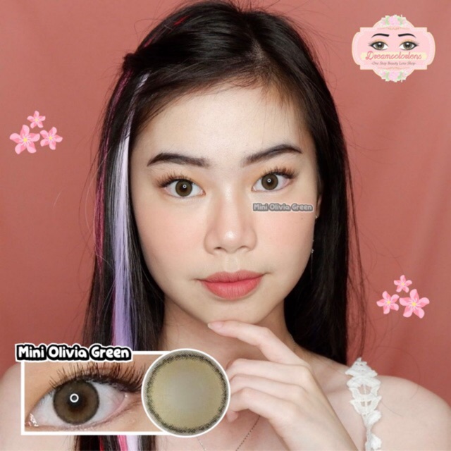 Softlens Kitty Kawaii Mini Olivia Green / Hijau Normal Minus Beda Minus