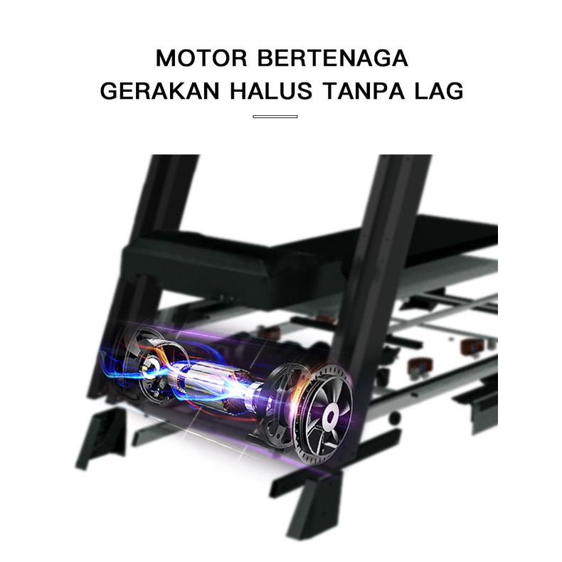 YEESALL Treadmill rumah kebugaran lipat multifungsi mini treadmill listrik A6S