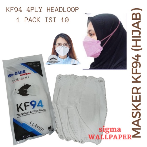 MASKER HIJAB 4 PLY We-Care KF94 Headloop
