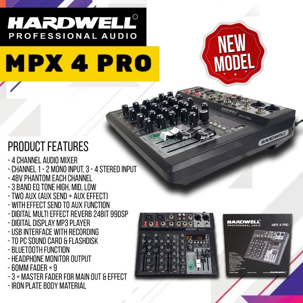 Mixer Hardwell MPX 4 pro original mixer 4 channel Hardwell original