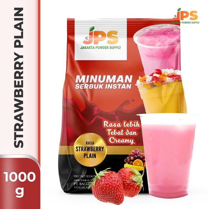 

BUBUK MINUMAN STRAWBERRY PLAIN POWDER JPS TANPA GULA