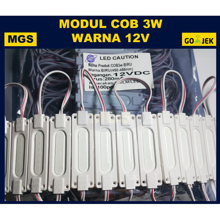 100PCS MODUL COB 3W WARNA 12V