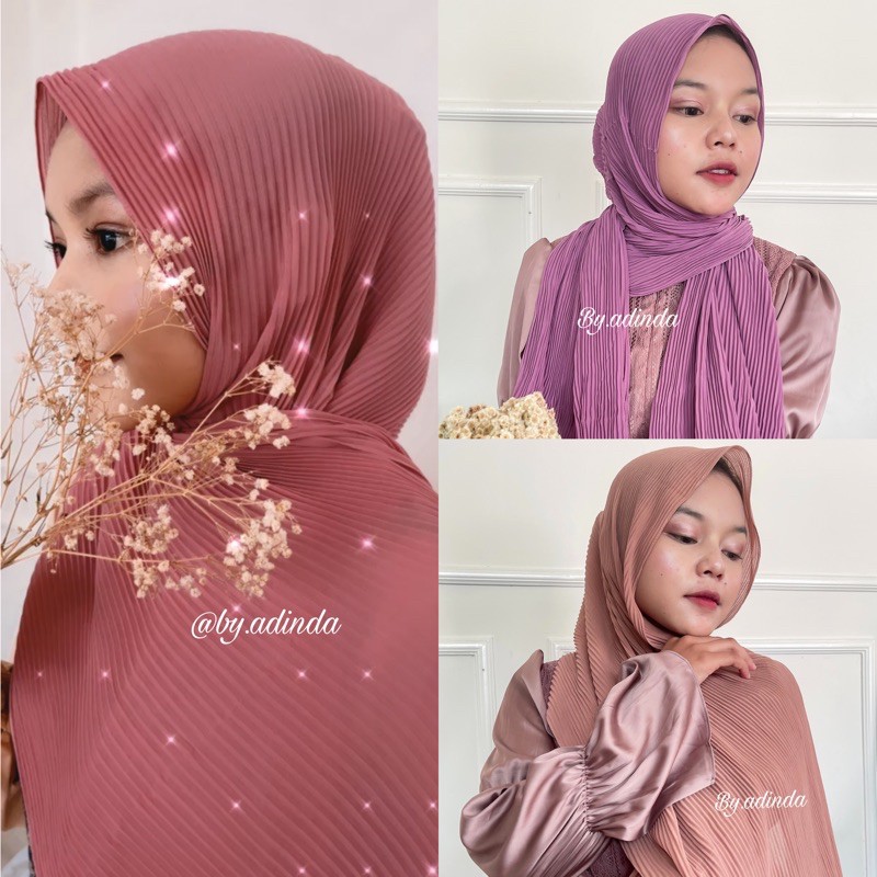 Pashmina Plisket lidi FULL UJUNG 75x180 cm Ceruty Babydoll Pasmina premium Hijab Instant Jilbab