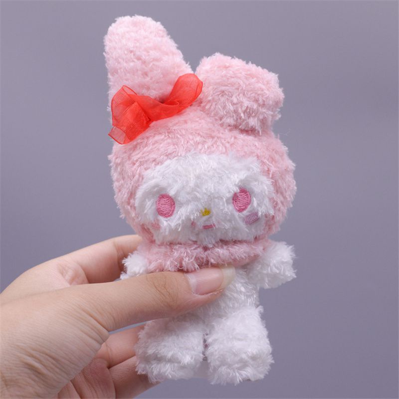 Kuromi My Melody Plush Keychain Soft Mini Stuffed Doll Handbag Backpack Pendant