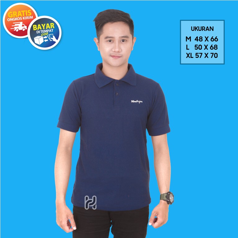 Kaos Polo Helium  Navy Kaos Kerah Lengan Pendek Kaos Wangki Lacoste polo Kaos Distro Clothing Pria