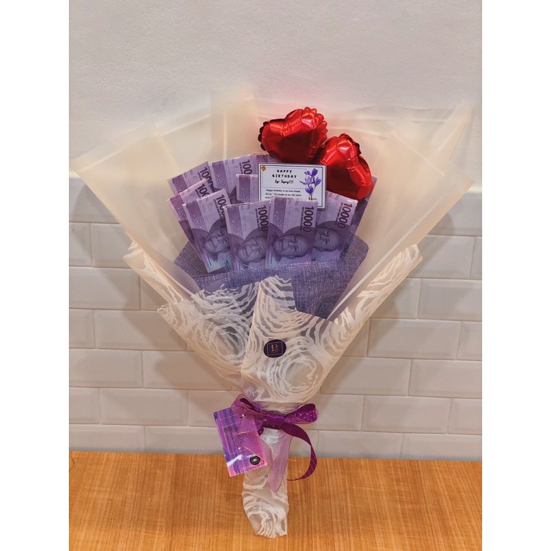 MONEY BOUQUET / BUKET BUNGA UANG / BUKET UANG PECAHAN 10.000+ BALON