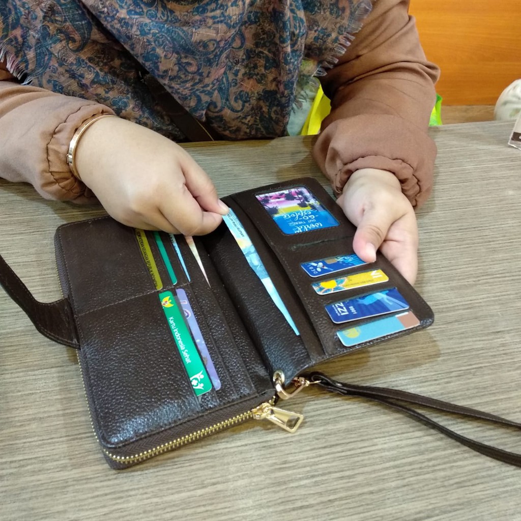 [VALQO] Dompet TIAZA Kulit Sapi Wanita Perempuan Cewek Muat HP Bisa COD