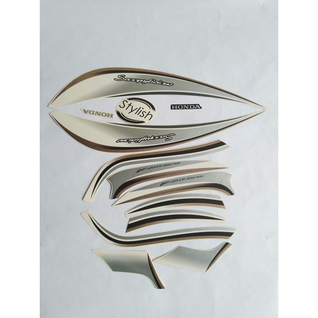 sticker striping honda scoopy stylish 2018 putih-cream