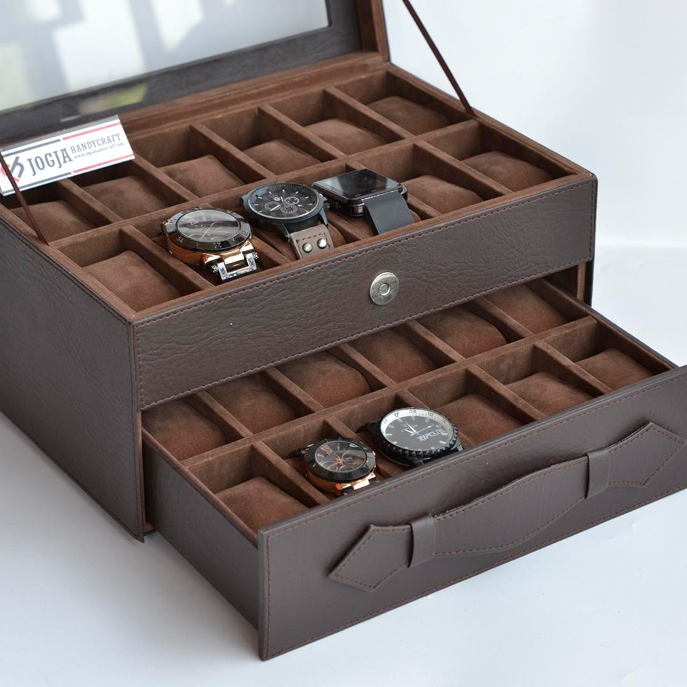 PROMO - KOTAK JAM TANGAN ISI 24 ALL COLOR / TEMPAT JAM / WATCH BOX