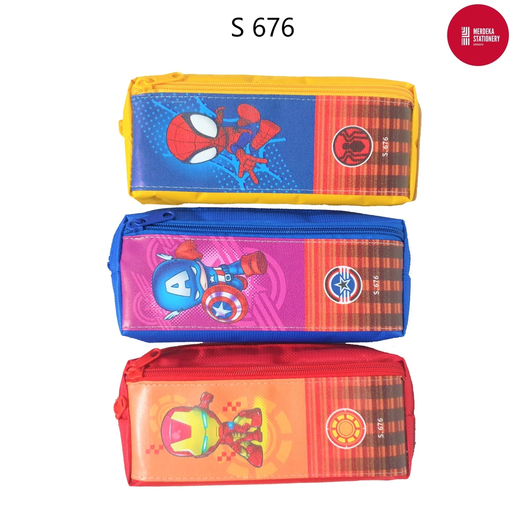 

Pencil Case/Tempat/Kotak/Tepak Pensil Kain Karakter MARVEL Spiderman/Captain America/Ironman S676
