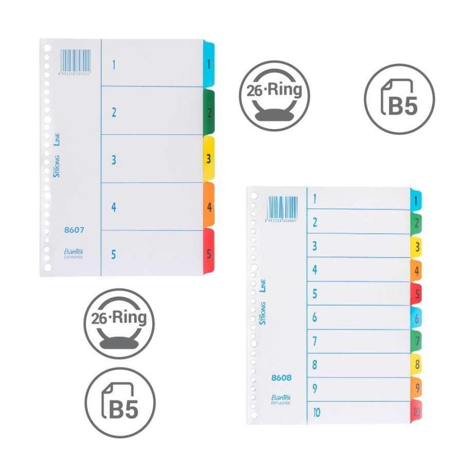 

Bantex Pembatas Binder Divider B5 26 Lubang / Pembatas Binder Divider A5 20 Lubang