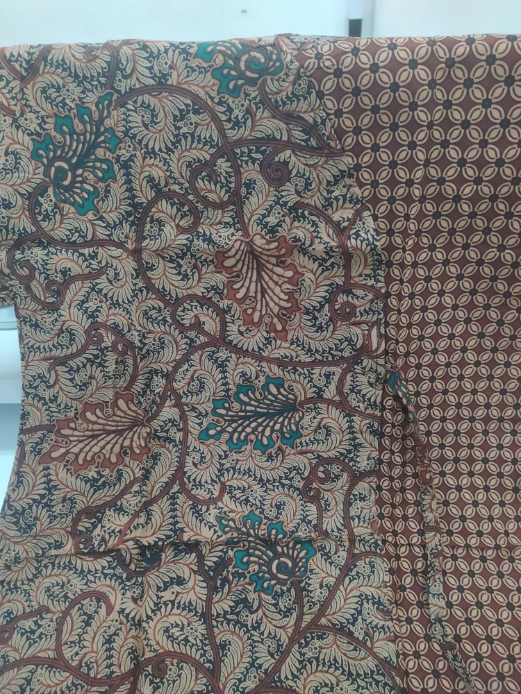 Tey-17 Batik Wanita Asj Sa Hrb026 Kenongo Kemeja Tosca Pendek