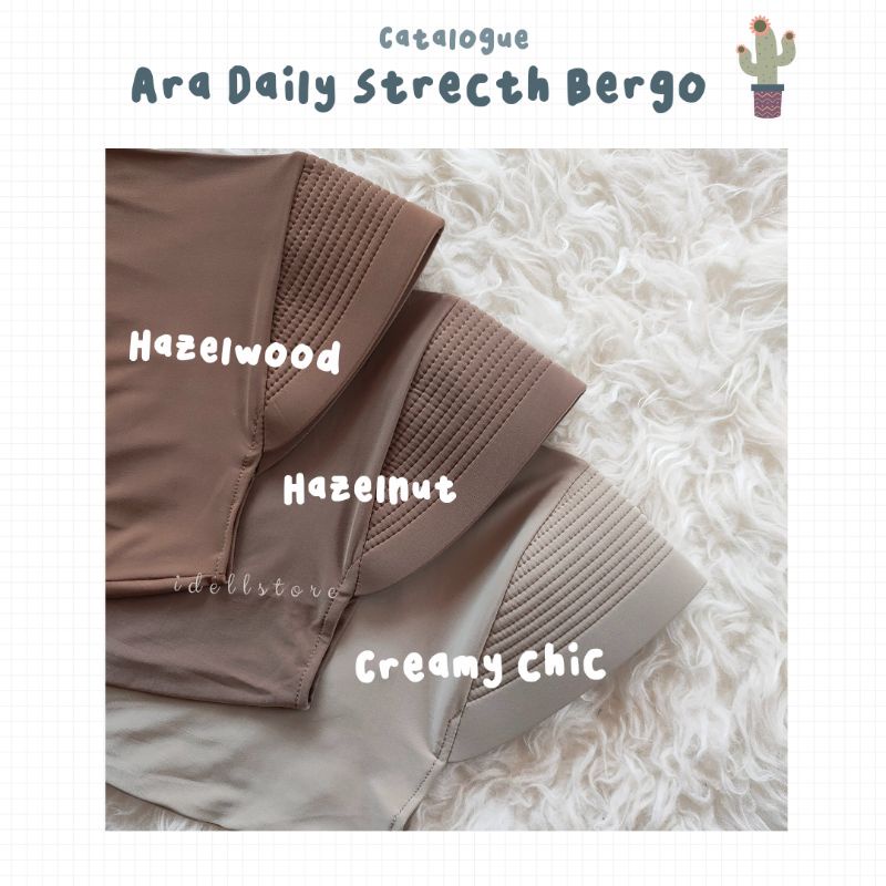 Ara dan Nara Daily Strecth Bergo by idellstore • Bergo Jersey Premium Olahraga