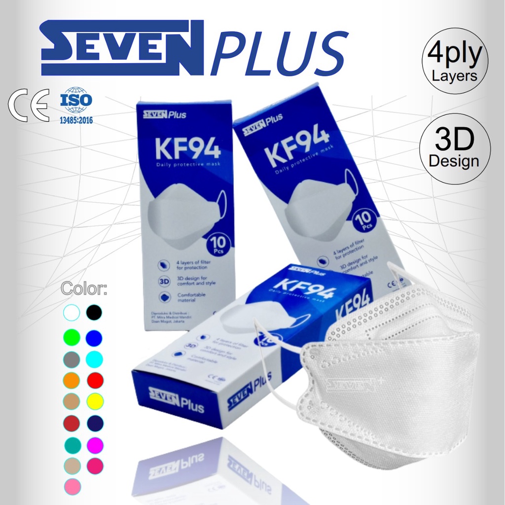 SURGICAL MASK SEVEN KF94 - MASKER MEDIS 4PLY 3D (FASHION COLOUR) sale