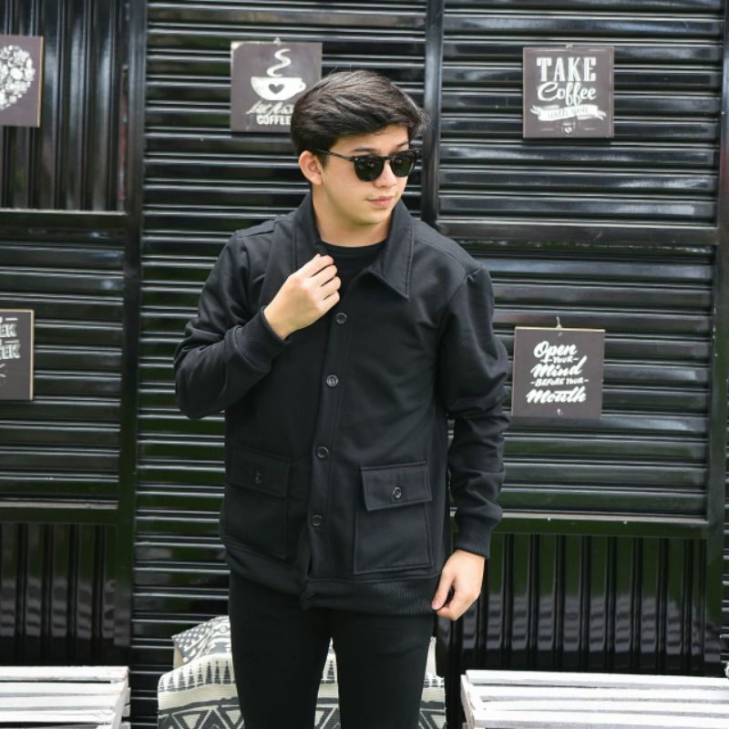 Jaket pria IKC 002 distro cbr six Bandung hoodie dua sisi bolak balik keren grosir pakaian pria H0D7-1