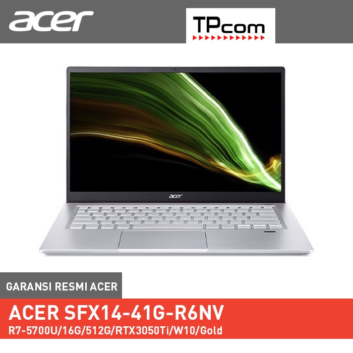 ACER Swift X SFX14-41G-R6NV R7-5700U/FHD 100% sRGB/16GB LPDDR4X/512GB SSD/RTX 3050Ti/FP/BL/Win 10 Home OHS (Safari Gold)/NX.AZ9SN.002