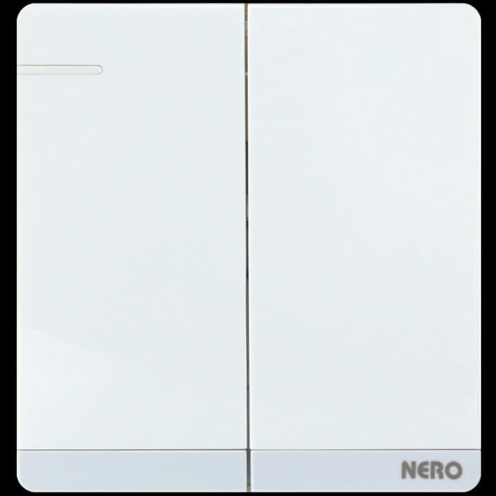 NERO Saklar Seri DECORA White Tanam Saklar Double Warna Putih Modern