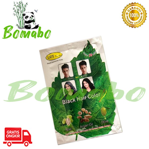 135Y Premium Black Hair Color Sachet / Pewarna Rambut