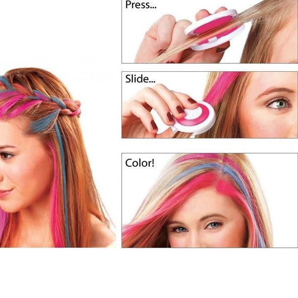 Pewarna Rambut 4 Warna set Hot Huez Temporary Hair Colour Set