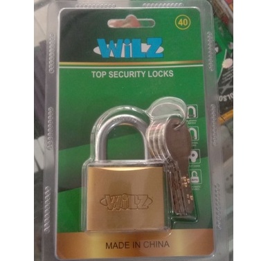 Gembok chrome WILZ padlock Gold 40mm