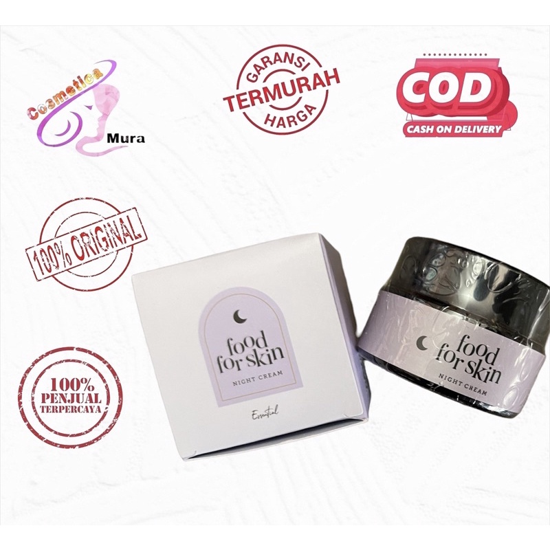 [night cream] lenka food for skin night cream brightening - cream malam lenka brightening skin food