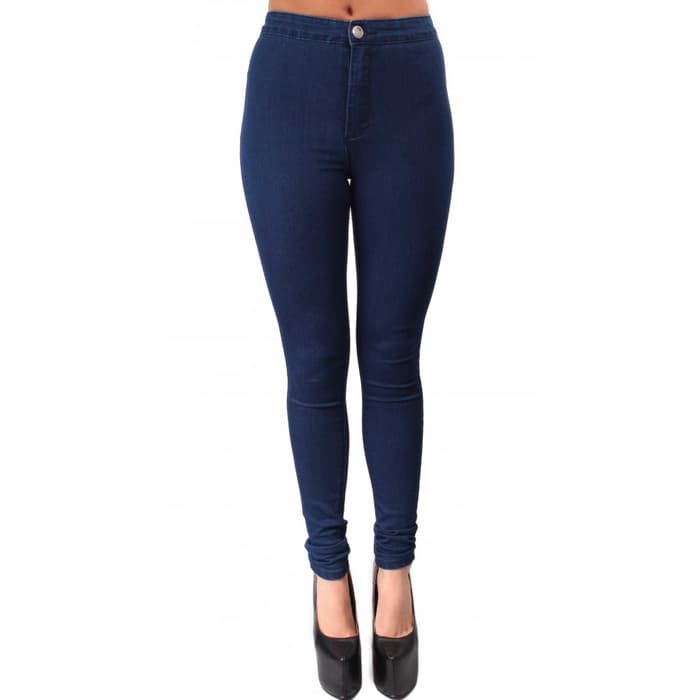 NEW MT CELANA HIGH WAIST JEANS WANITA HW BIRU DONGKER