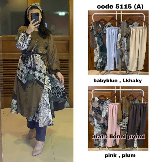 Set celana tunik muteki premium