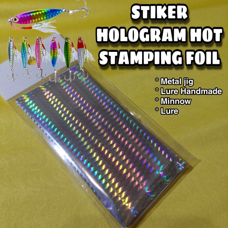 

STICKER HOT STAMPING FOIL MOTIF GARIS BALOK PEMBUATAN LURE METAL JIG