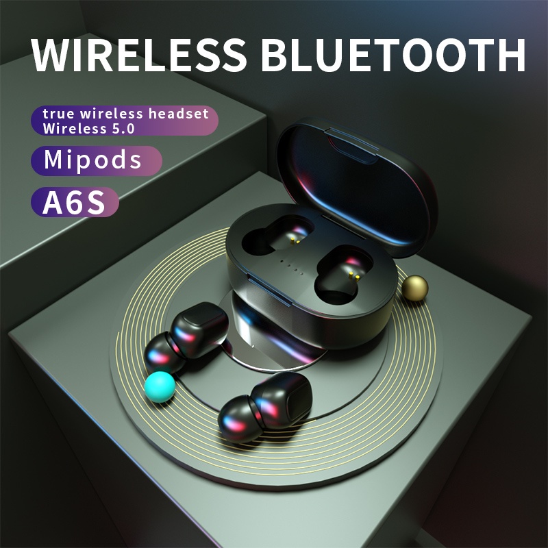 A6S PRO TWS Headset Bluetooth 5.1 Earphone Bluetooth Wireless Stereo Mini Earbuds Peredam Kebisingan With Mic