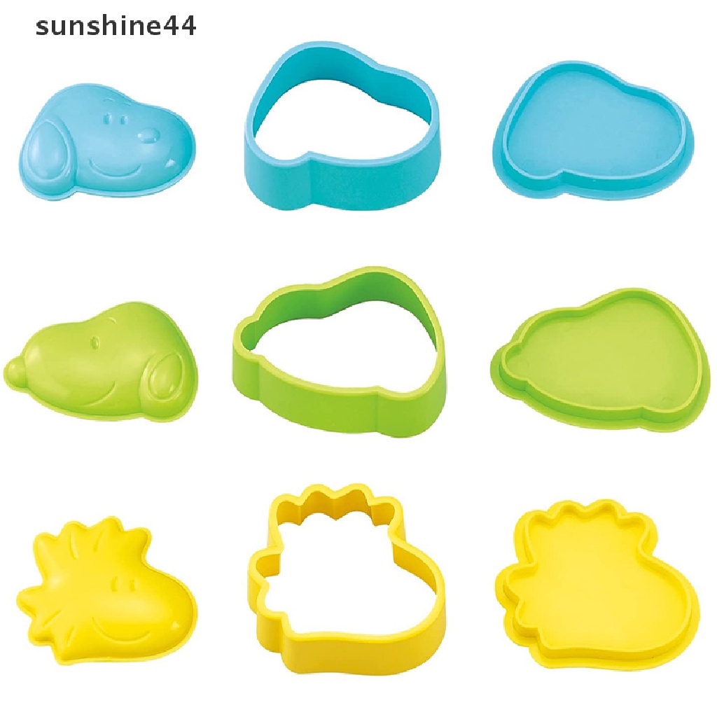 Sunshine 3Pcs / Set Cetakan Pemotong Roti / Kue / Biskuit / Pastry / Nasi DIY Motif Snoopy