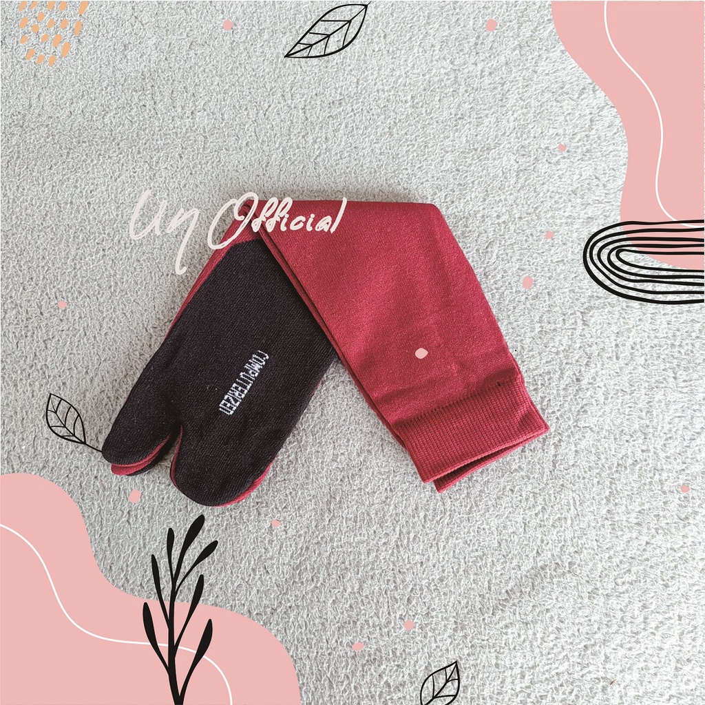 Kaos Kaki Jempol Wanita Muslimah / Muslim Telapak Hitam Panjang - Polos Premium-Maroon