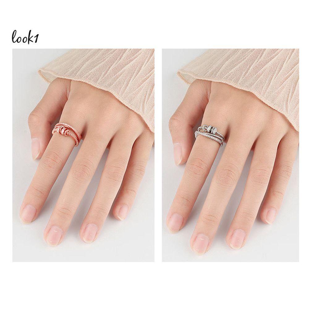 Lily Untuk Putriku Fidget Jewelry Spinner Ring Cincin Dengan Manik-Manik Cincin Kecemasan