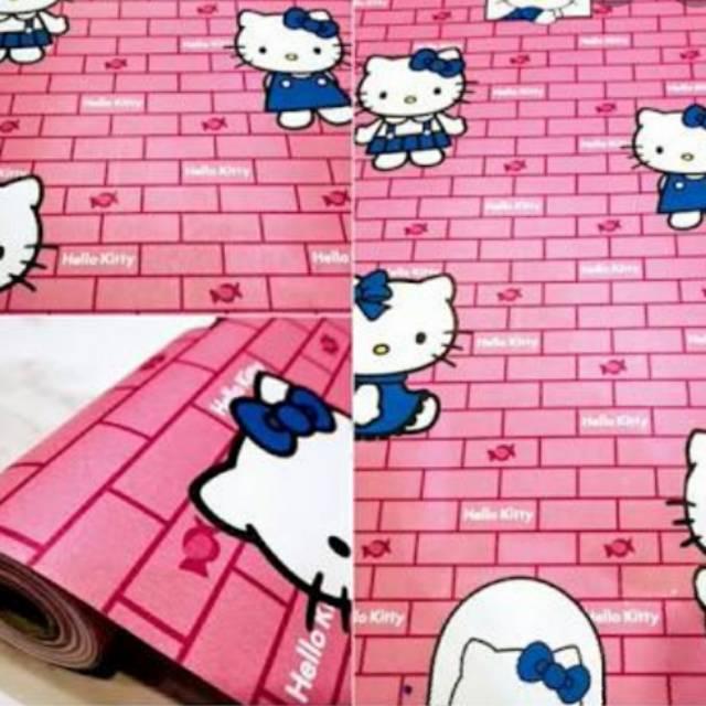 WALLPAPER DINDING MOTIF HELLO KITTY BATA 10m x 45cm