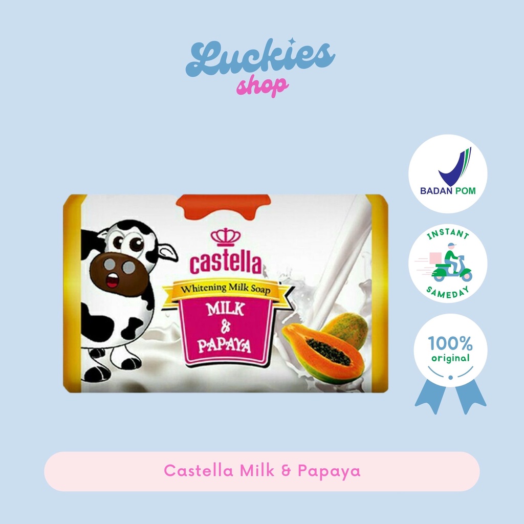 Sabun Castella Milk &amp; Papaya Sabun Castella Pepaya Ori BPOM Sabun Susu Sabun Batang Sabun Mandi