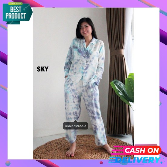 Baju Tidur 2In1 Dewasa Oversize Piyama Set Import Dapat Baju Celana Panjang Dan Celana Pendek Piyama