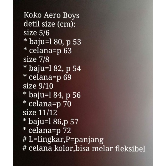 Setelan Koko Aero Boys