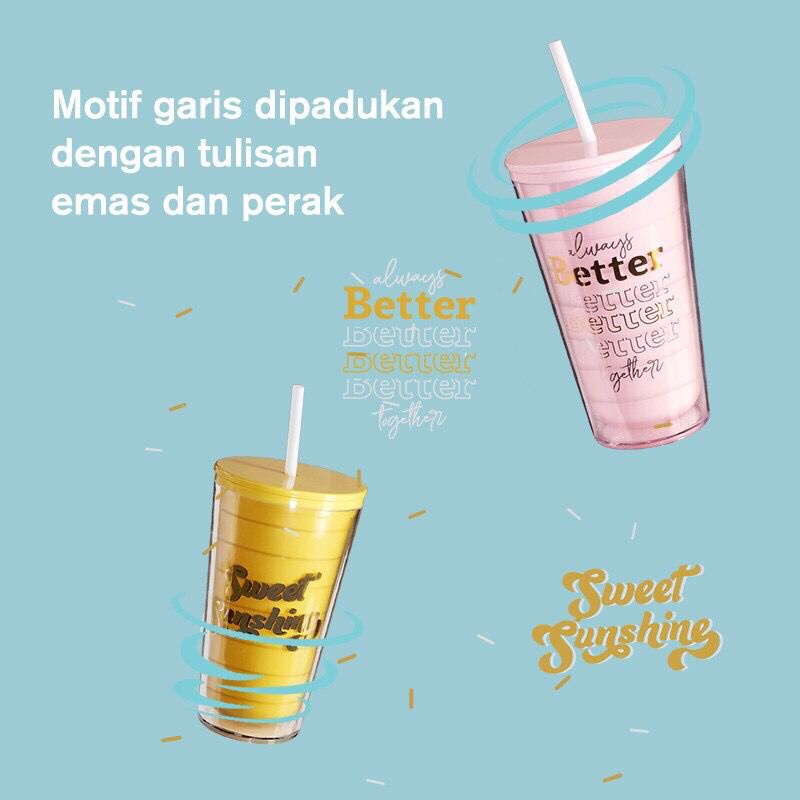 Samono Botol Minum 600ml Tumbler Plastik 2 Lapis Tahan Panas