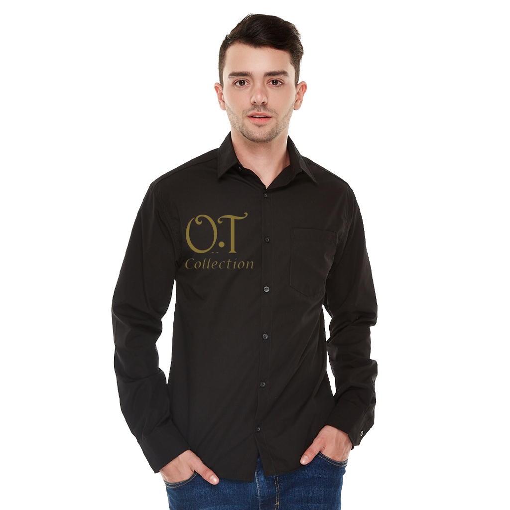 [basic office OT] kemeja pria polos kantoran premium cotton