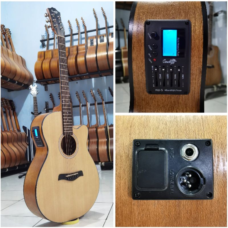 Gitar Akustik Elektrik Tuner Cowboy GWC-235NA GWC 235 NA Original Murah