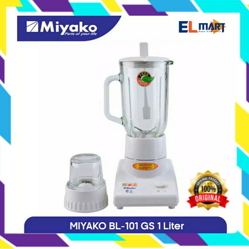 Miyako Blender 1 Liter 2in1 BL101GS -  BL 101GS - 101 GS Pelumat &amp; Dry Mill Penggiling Bumbu Kering