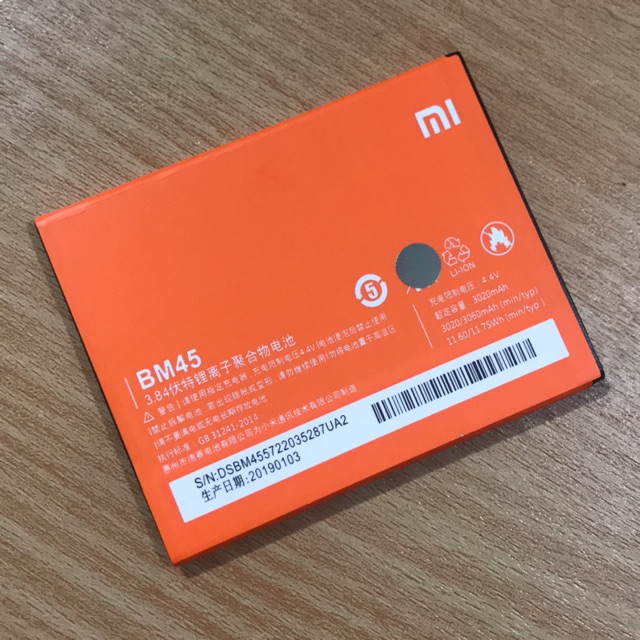 Battery Battrey Baterai Xiaomi BM45 Redmi Note 2 Original