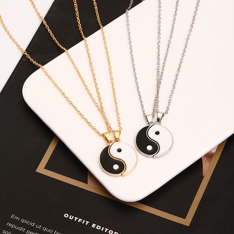 【COD】Kalung Liontin Yin Yang Bahan Alloy Gaya Korea Untuk Pasangan